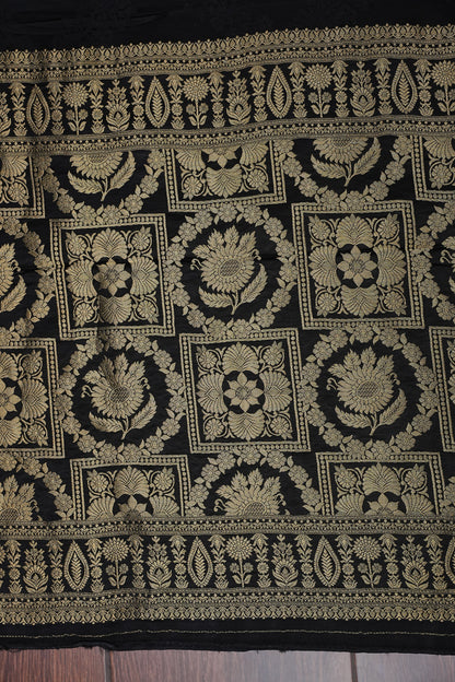 Banarasi Mashru Silk Saree - Black