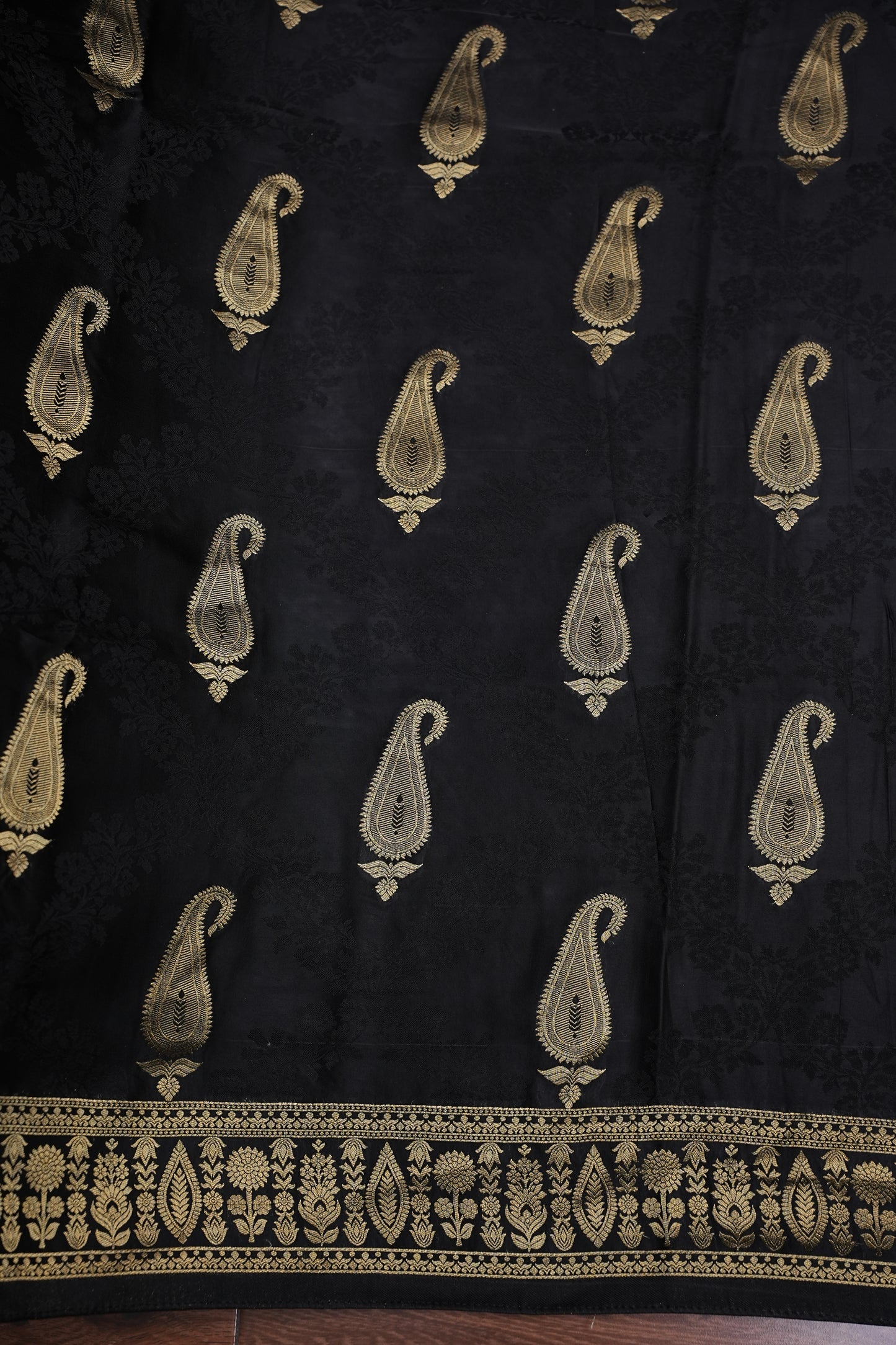 Banarasi Mashru Silk Saree - Black
