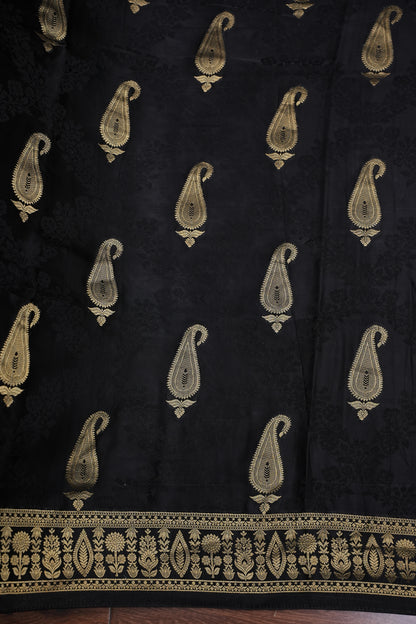 Banarasi Mashru Silk Saree - Black