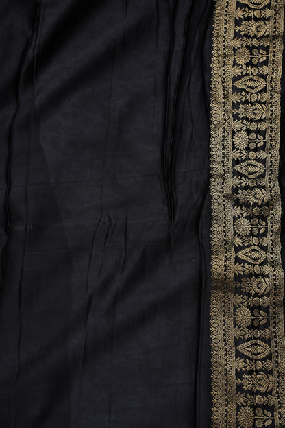 Banarasi Mashru Silk Saree - Black