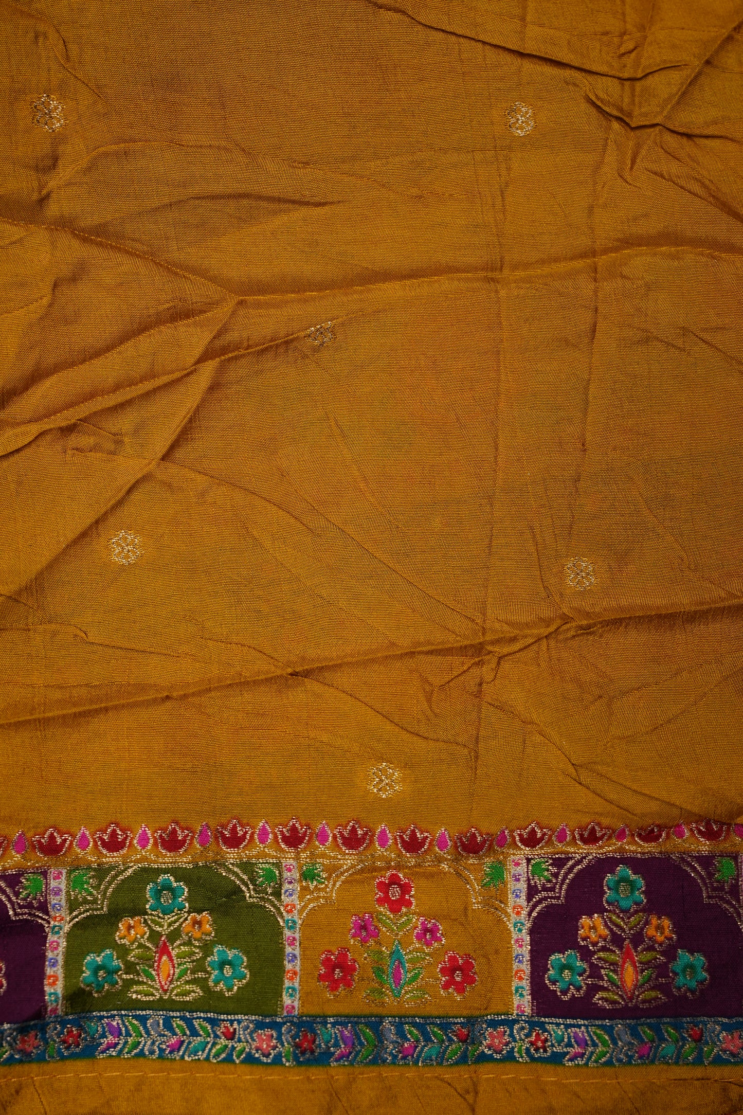 Kashmiri Pashmina Story Telling Saree - Multicolor on Yellow