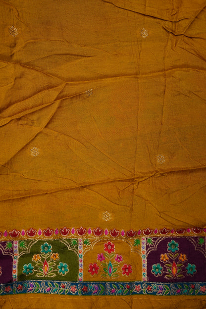 Kashmiri Pashmina Story Telling Saree - Multicolor on Yellow