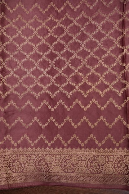 Geometric Mashru Silk Saree - Mauve Pink