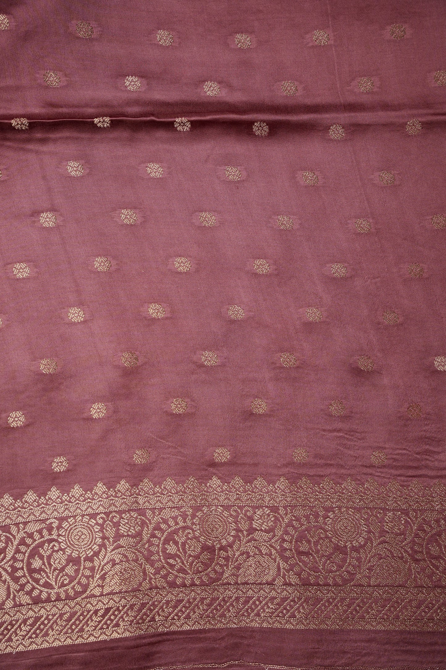Geometric Mashru Silk Saree - Mauve Pink