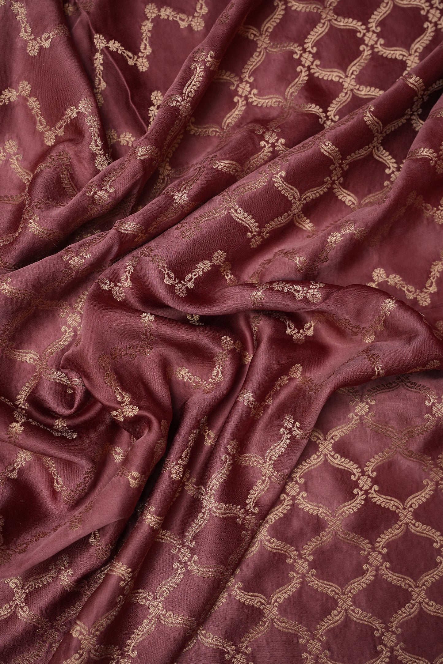 Geometric Mashru Silk Saree - Mauve Pink