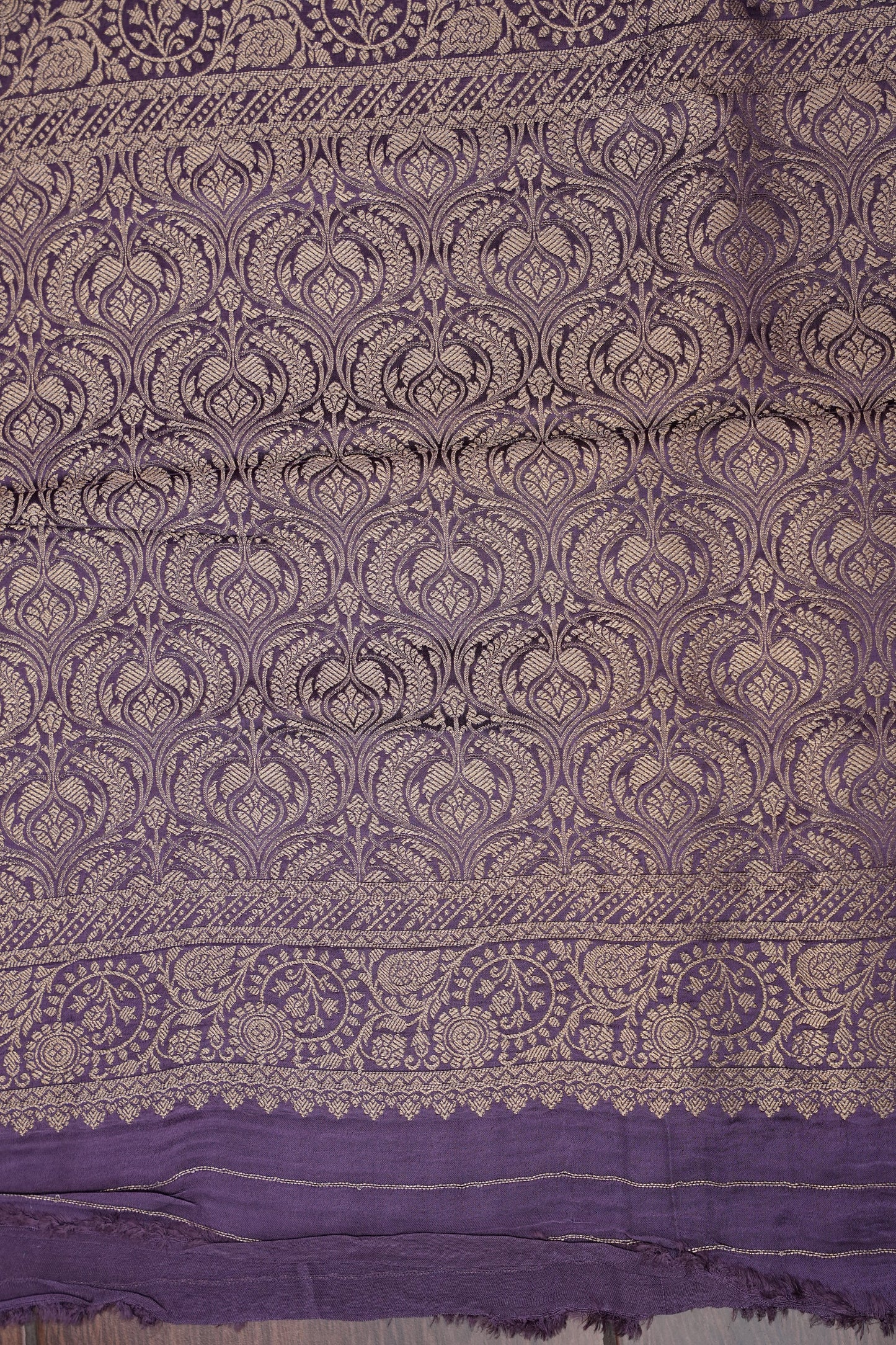 Geometric Mashru Silk Saree - Lilac