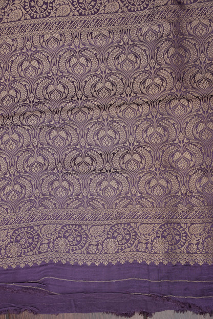 Geometric Mashru Silk Saree - Lilac