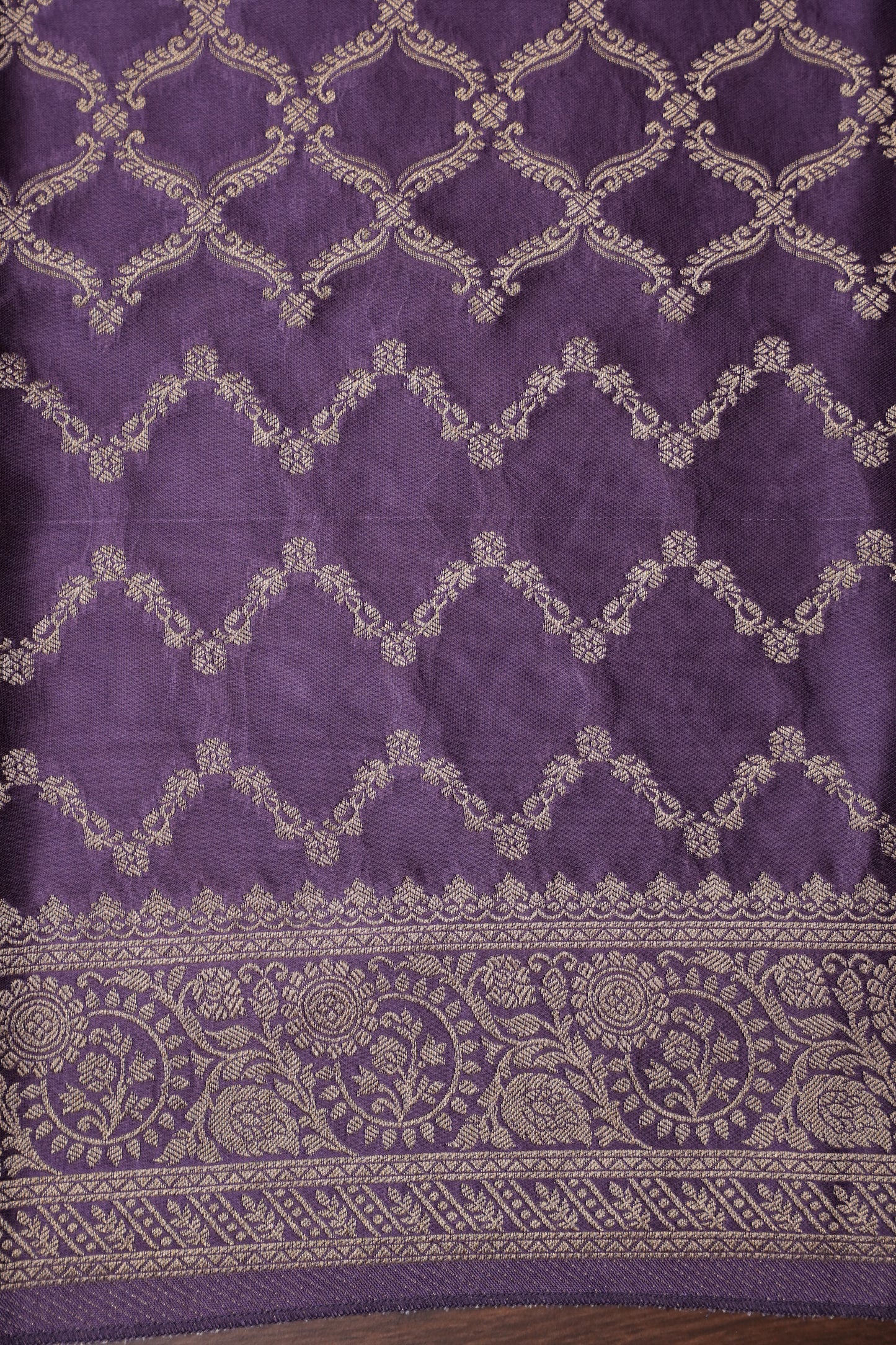 Geometric Mashru Silk Saree - Lilac