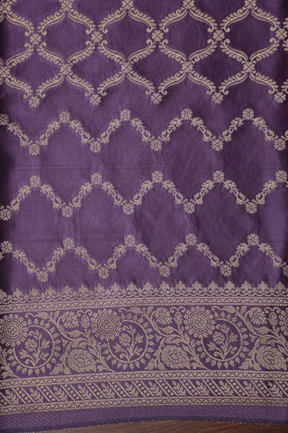 Geometric Mashru Silk Saree - Lilac