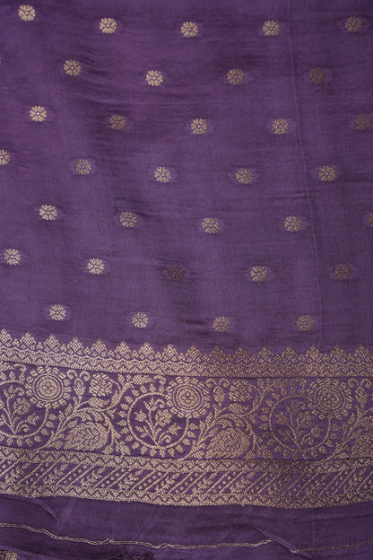 Geometric Mashru Silk Saree - Lilac