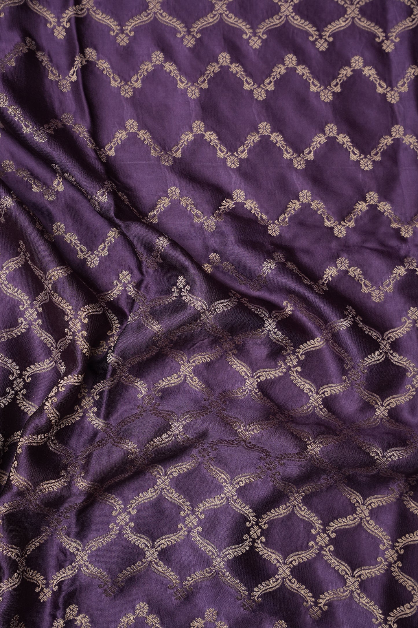 Geometric Mashru Silk Saree - Lilac