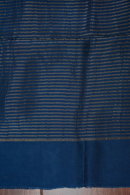 Crepe Silk Saree with Digital Kalamkari Print - Blue
