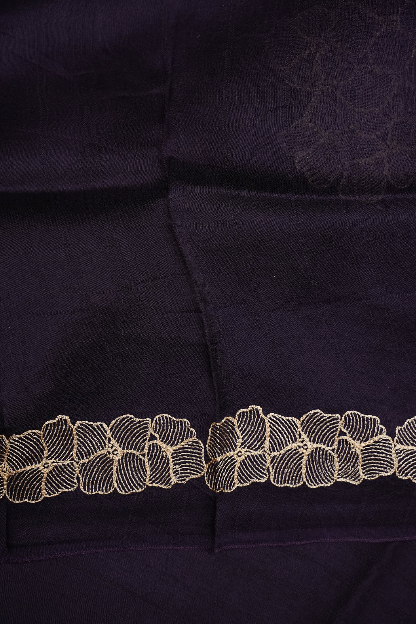 Tussar Banarasi Raw Silk Saree with Floral Zari Butta Weaving – Deep Purple