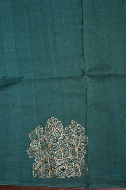 Tussar Banarasi Raw Silk Saree with Floral Zari Butta Weaving – Sea Green