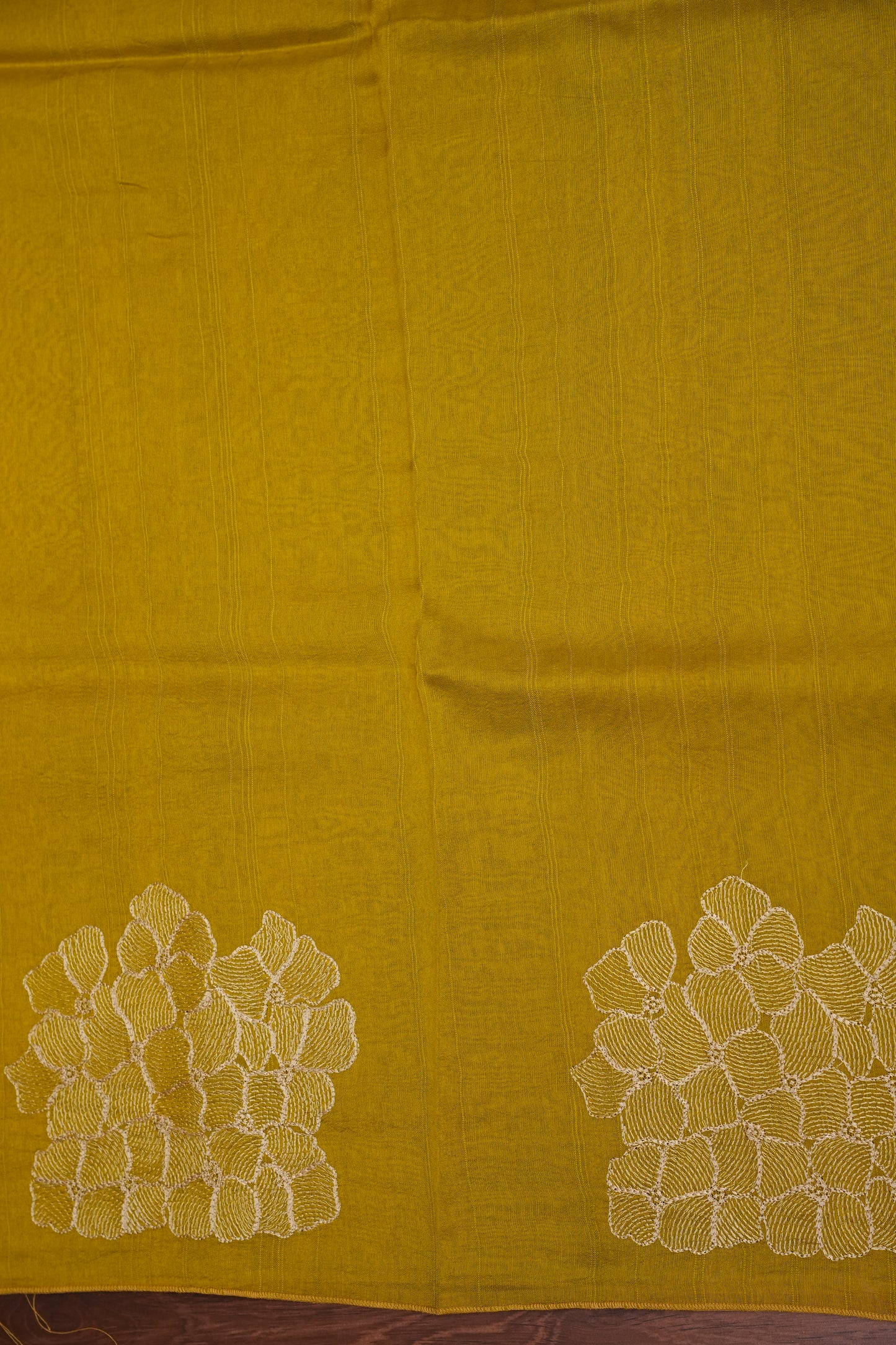 Tussar Banarasi Raw Silk Saree with Floral Zari Butta Weaving – Soft Yellow