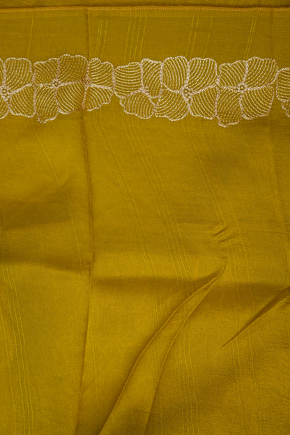 Tussar Banarasi Raw Silk Saree with Floral Zari Butta Weaving – Soft Yellow