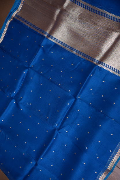Blue Pure Organza Kora Banarasi Silk Saree|Silk Mark Certified