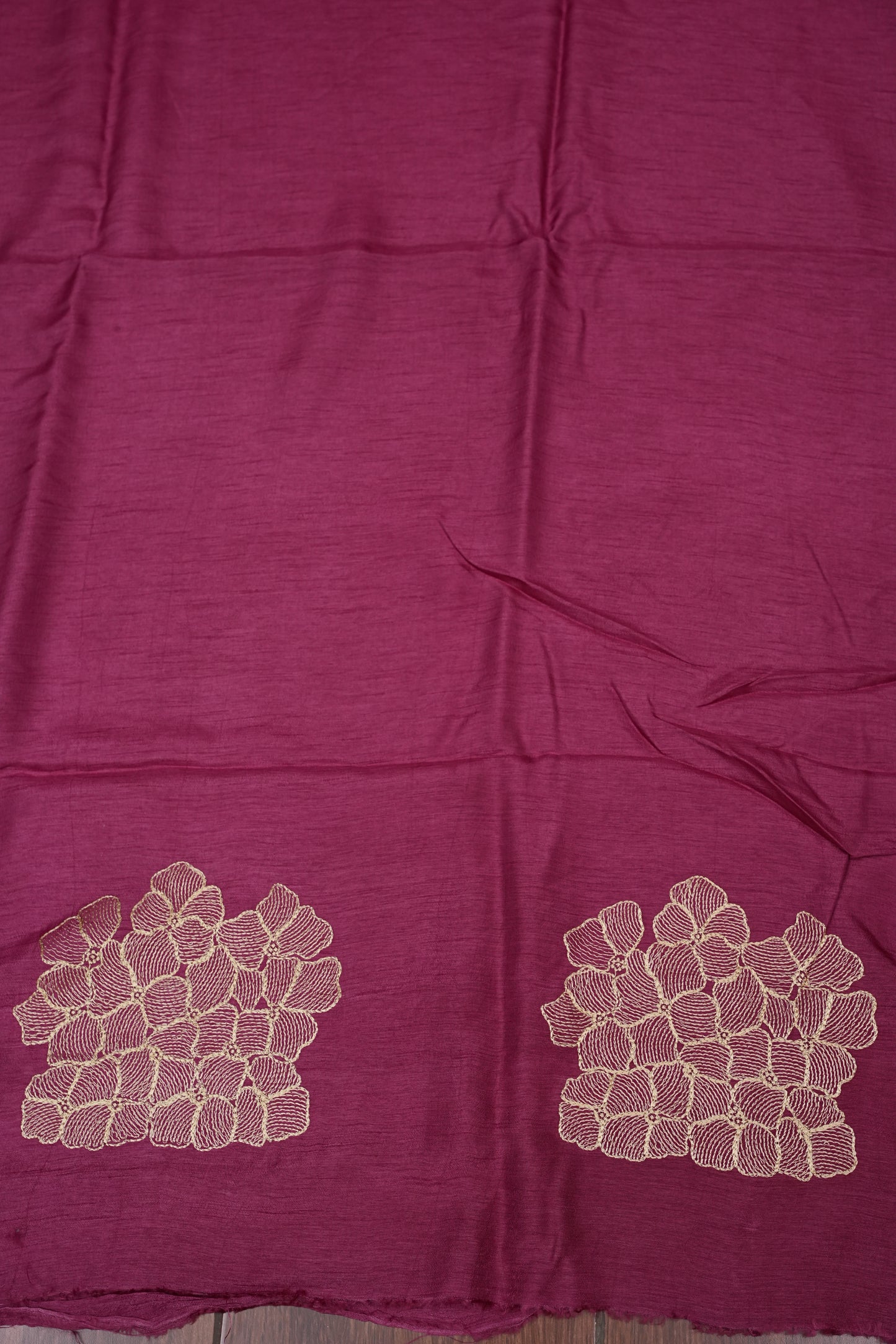 Tussar Banarasi Raw Silk Saree with Floral Zari Butta Weaving – Rose Pink