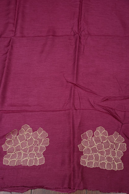 Tussar Banarasi Raw Silk Saree with Floral Zari Butta Weaving – Rose Pink