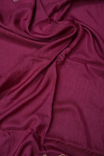 Tussar Banarasi Raw Silk Saree with Floral Zari Butta Weaving – Rose Pink