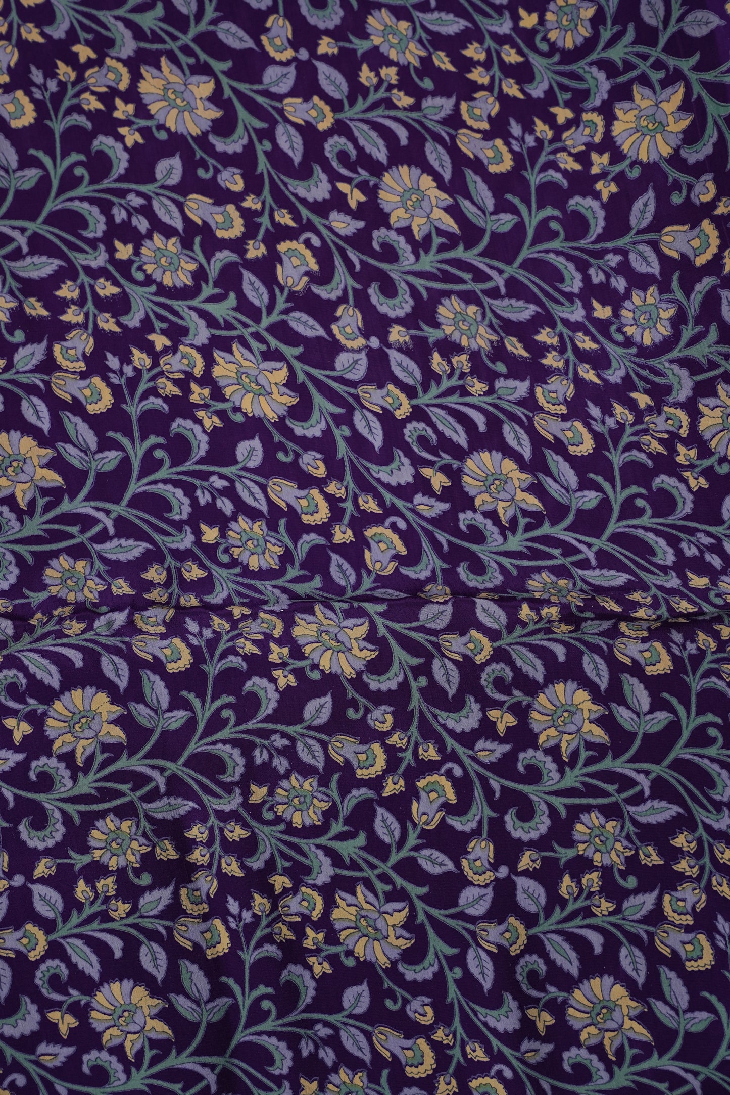 Crepe Silk Saree with Digital Kalamkari Print - Purple