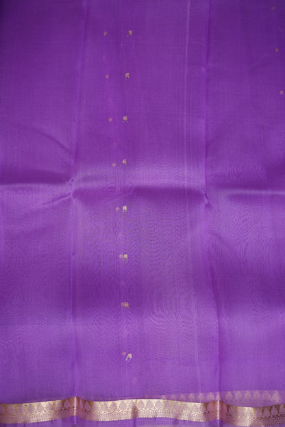 Lavender Purple Pure Organza Kora Banarasi Silk Saree|Silk Mark Certified