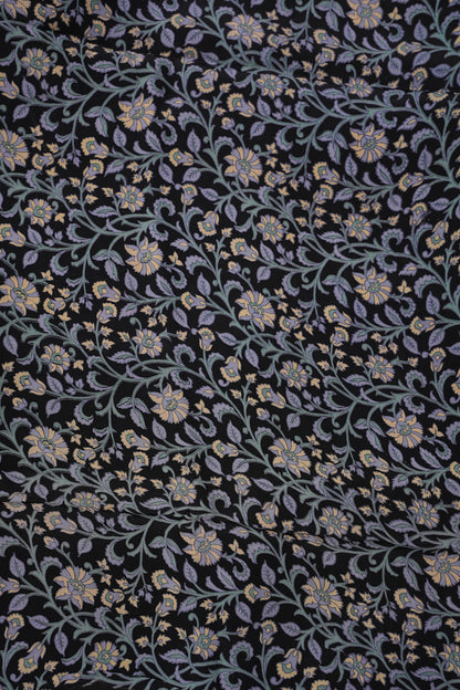 Crepe Silk Saree with Digital Kalamkari Print - Black