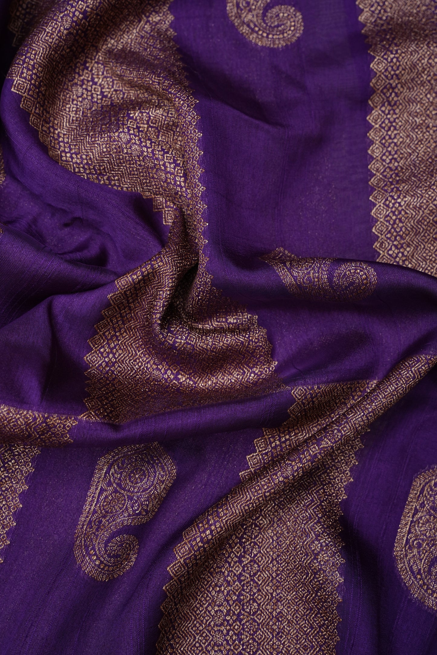 Tussar Banarasi Raw Silk Saree – Royal Purple & Pistachio Green