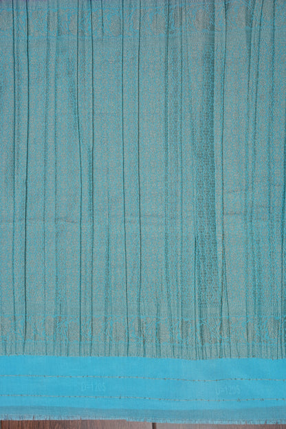 Georgette Silk Banarasi Saree - Candy Pink & Baby Blue