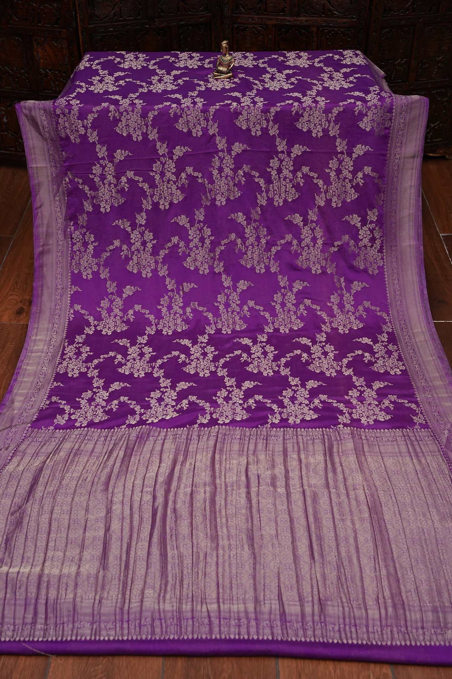 Georgette Silk Banarasi Saree - Violet