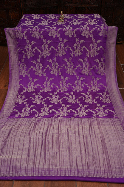 Georgette Silk Banarasi Saree - Violet
