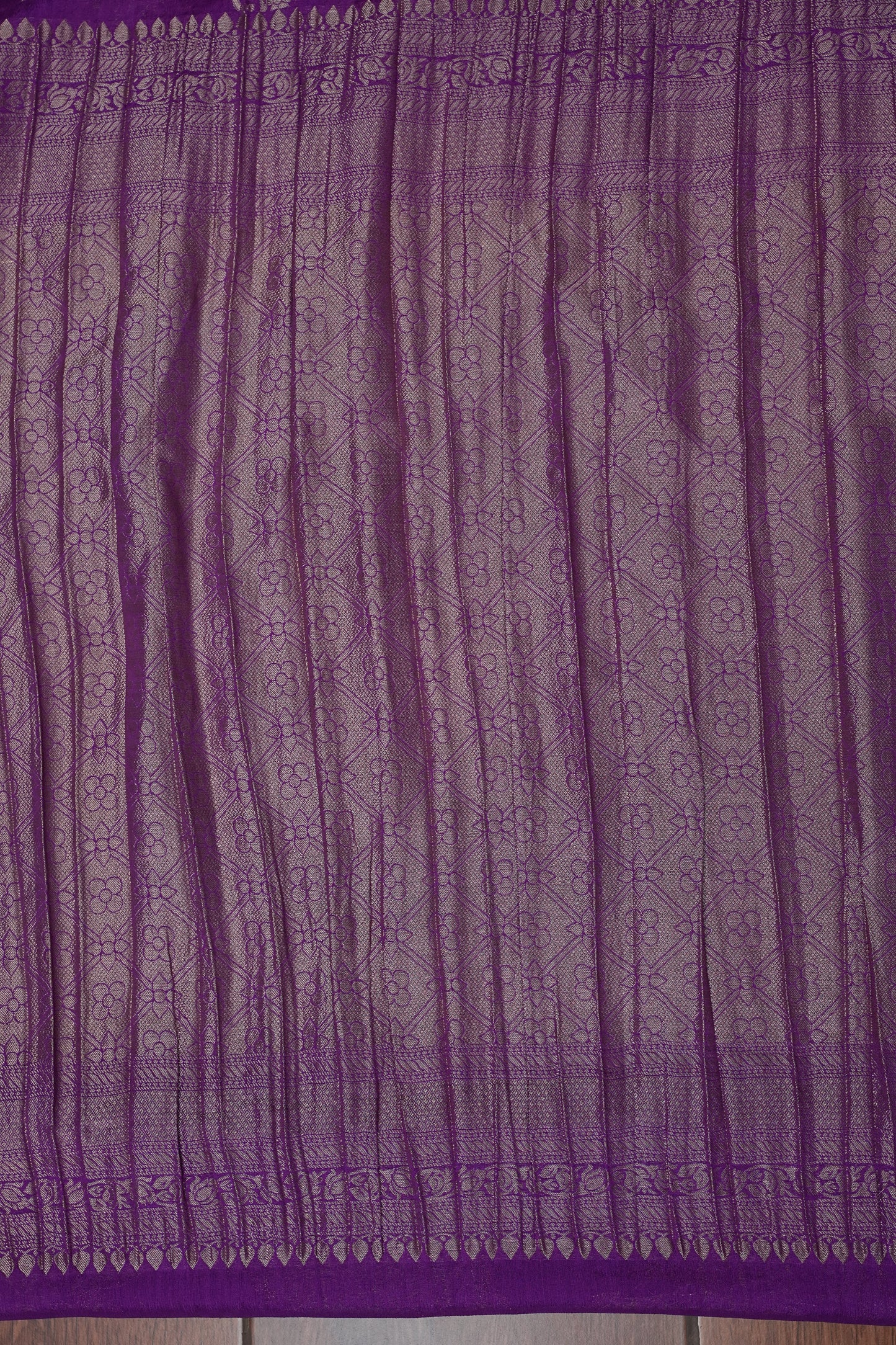 Georgette Silk Banarasi Saree - Violet