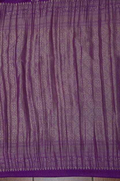 Georgette Silk Banarasi Saree - Violet