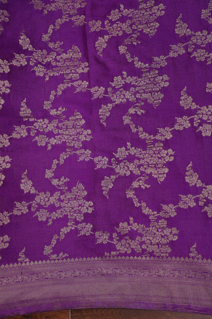 Georgette Silk Banarasi Saree - Violet