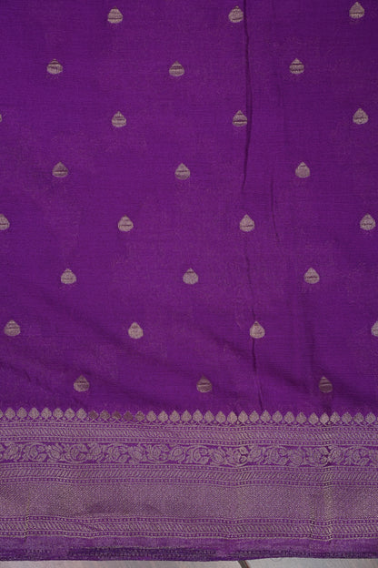Georgette Silk Banarasi Saree - Violet