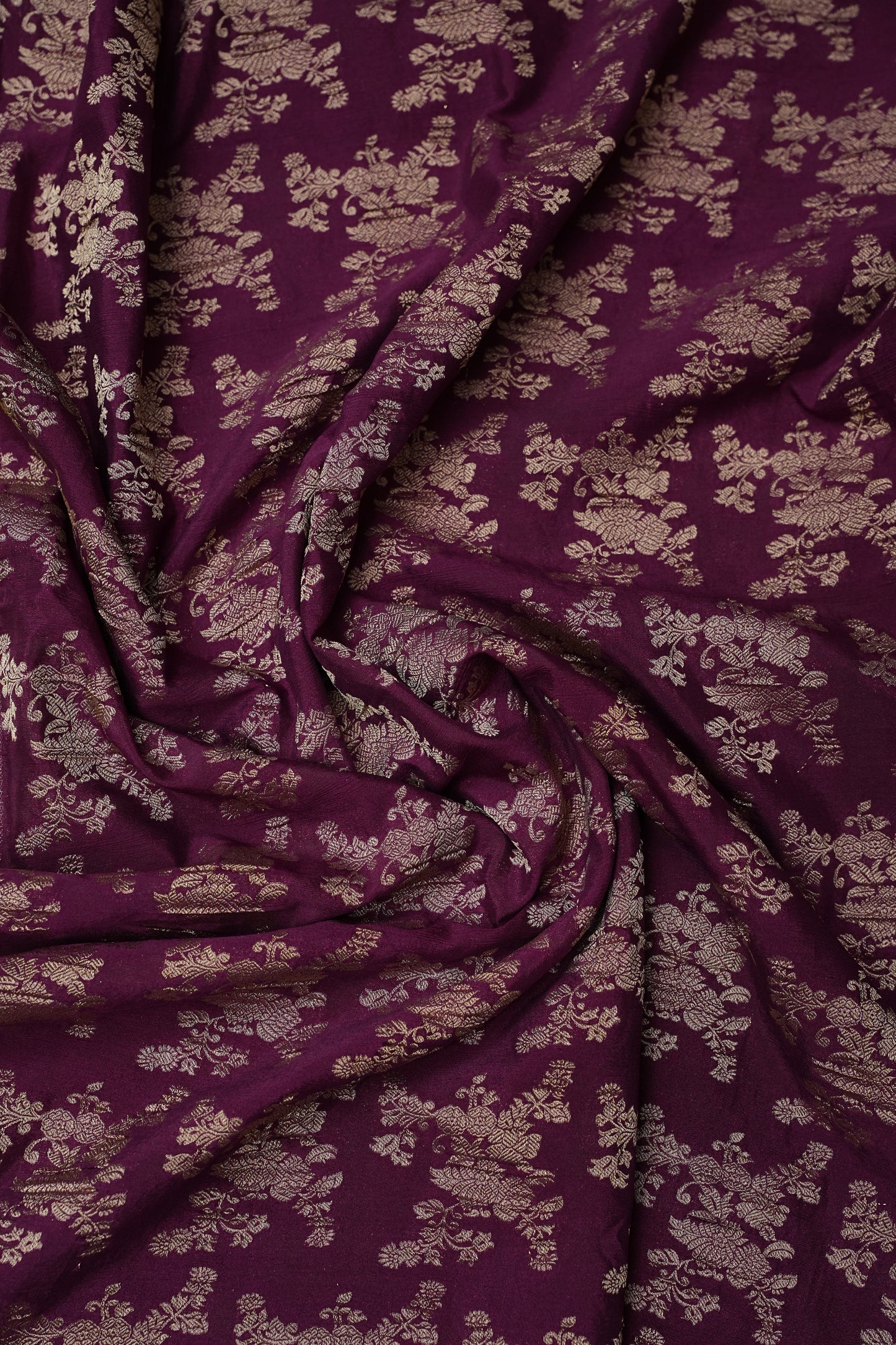 Georgette Silk Banarasi Saree - Wine & Lime Green