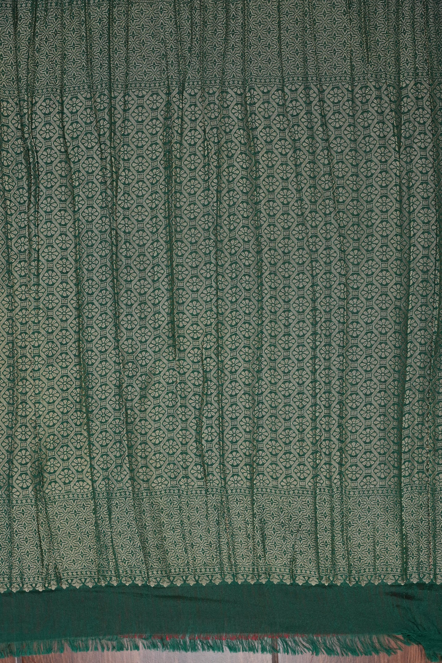 Georgette Silk Banarasi Saree - Emerald Green