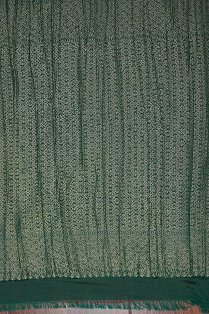 Georgette Silk Banarasi Saree - Emerald Green