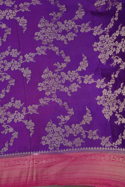Georgette Silk Banarasi Saree - Violet & Pink