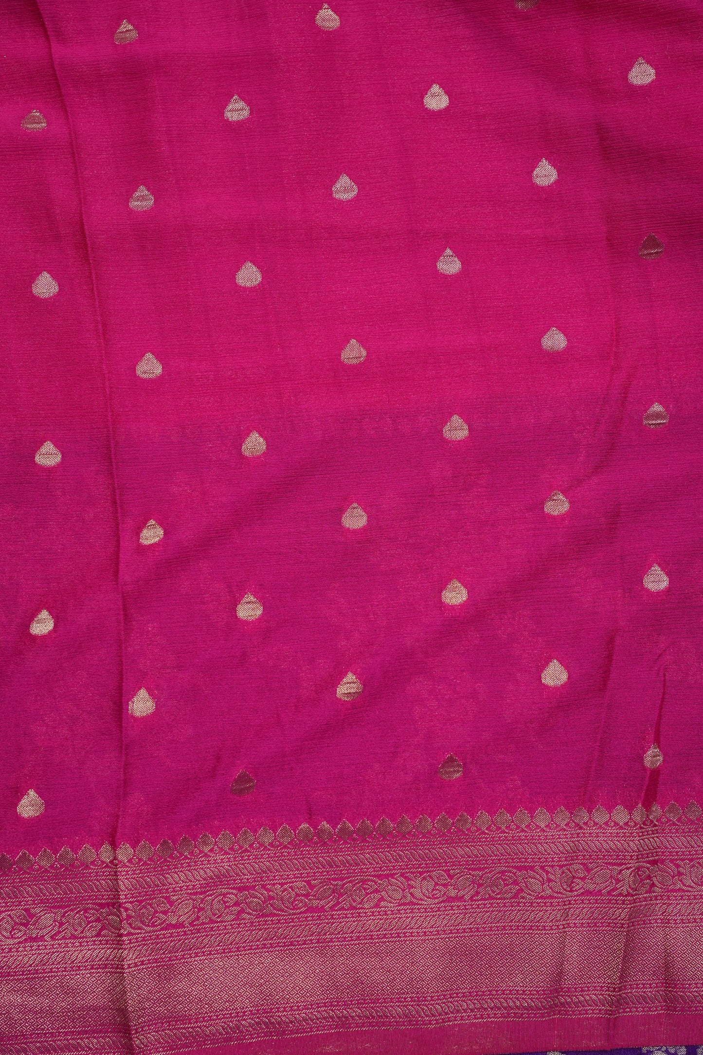 Georgette Silk Banarasi Saree - Violet & Pink