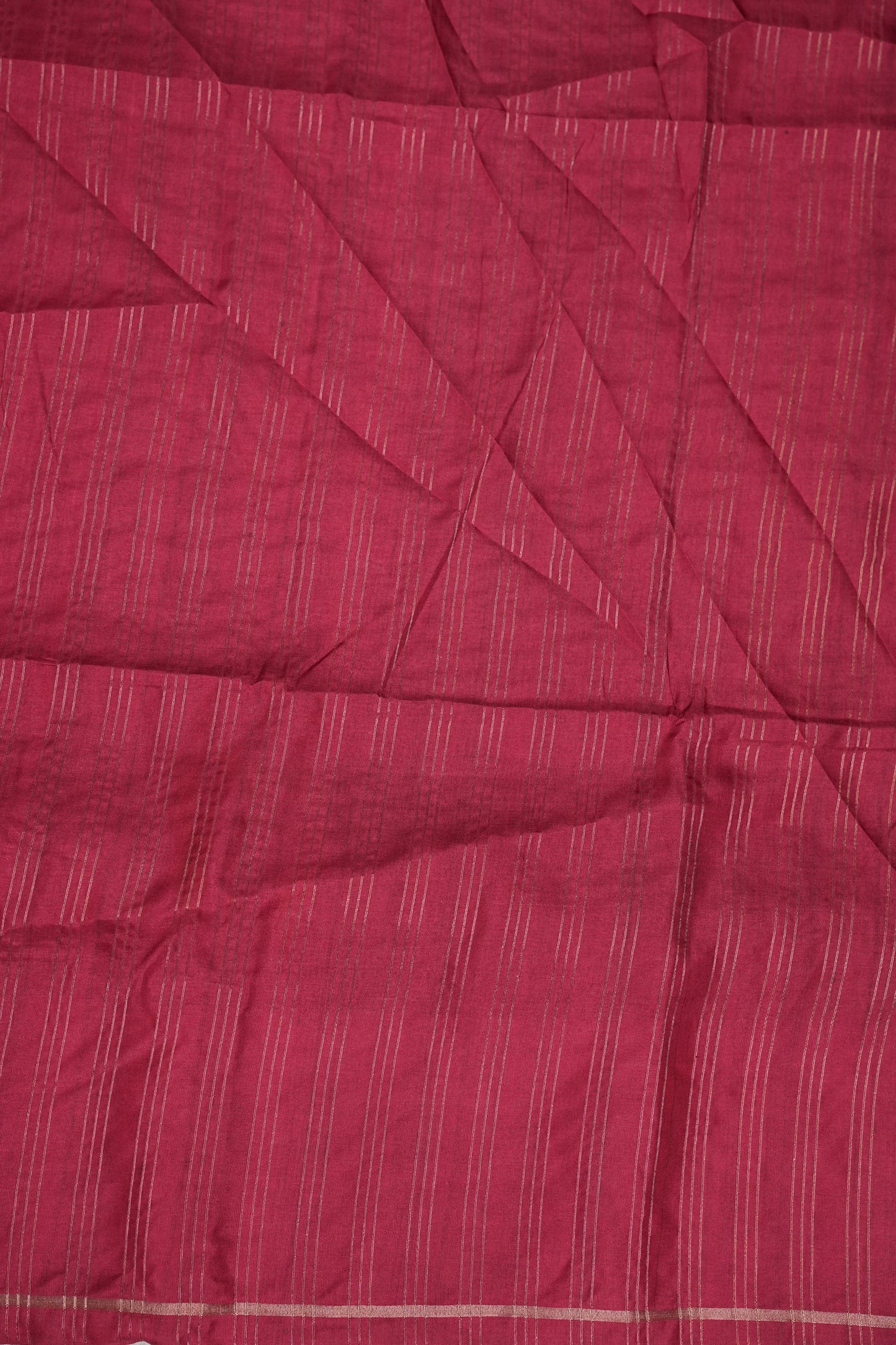 Rose Pink Semi Raw Silk Saree with Ivory Digital Printed Floral & Parrot Border