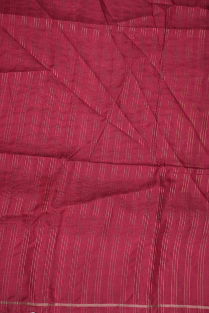 Rose Pink Semi Raw Silk Saree with Ivory Digital Printed Floral & Parrot Border