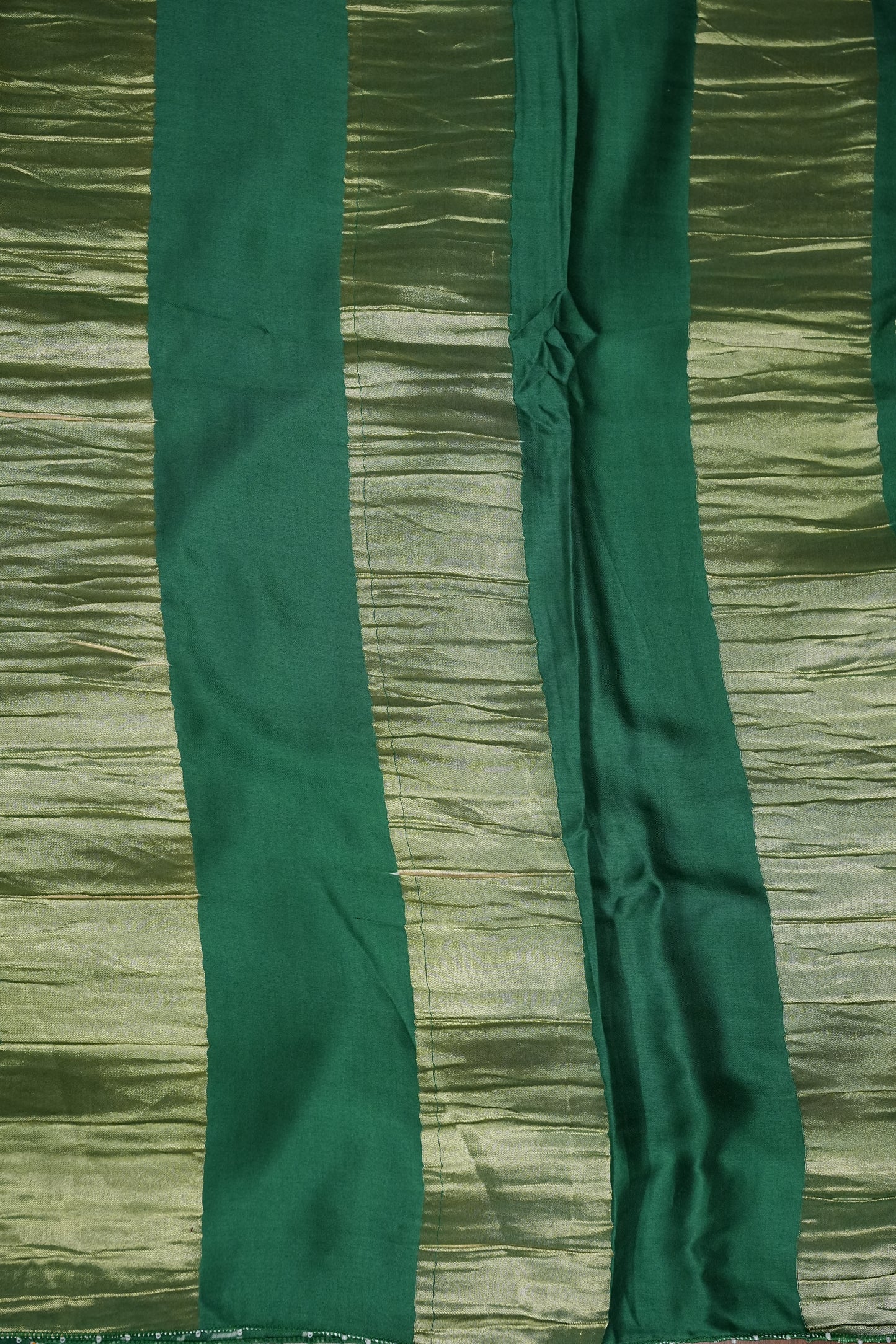 Gajji Silk Saree with Green Panels and Patola Prints