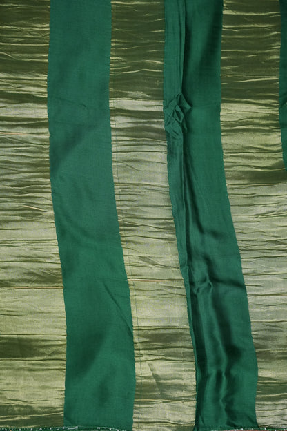 Gajji Silk Saree with Green Panels and Patola Prints