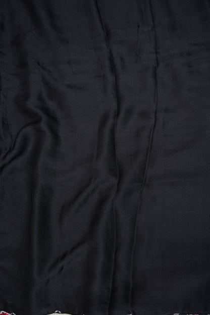 Gajji Silk Saree with Ivory & Charcoal Grey Patola Prints