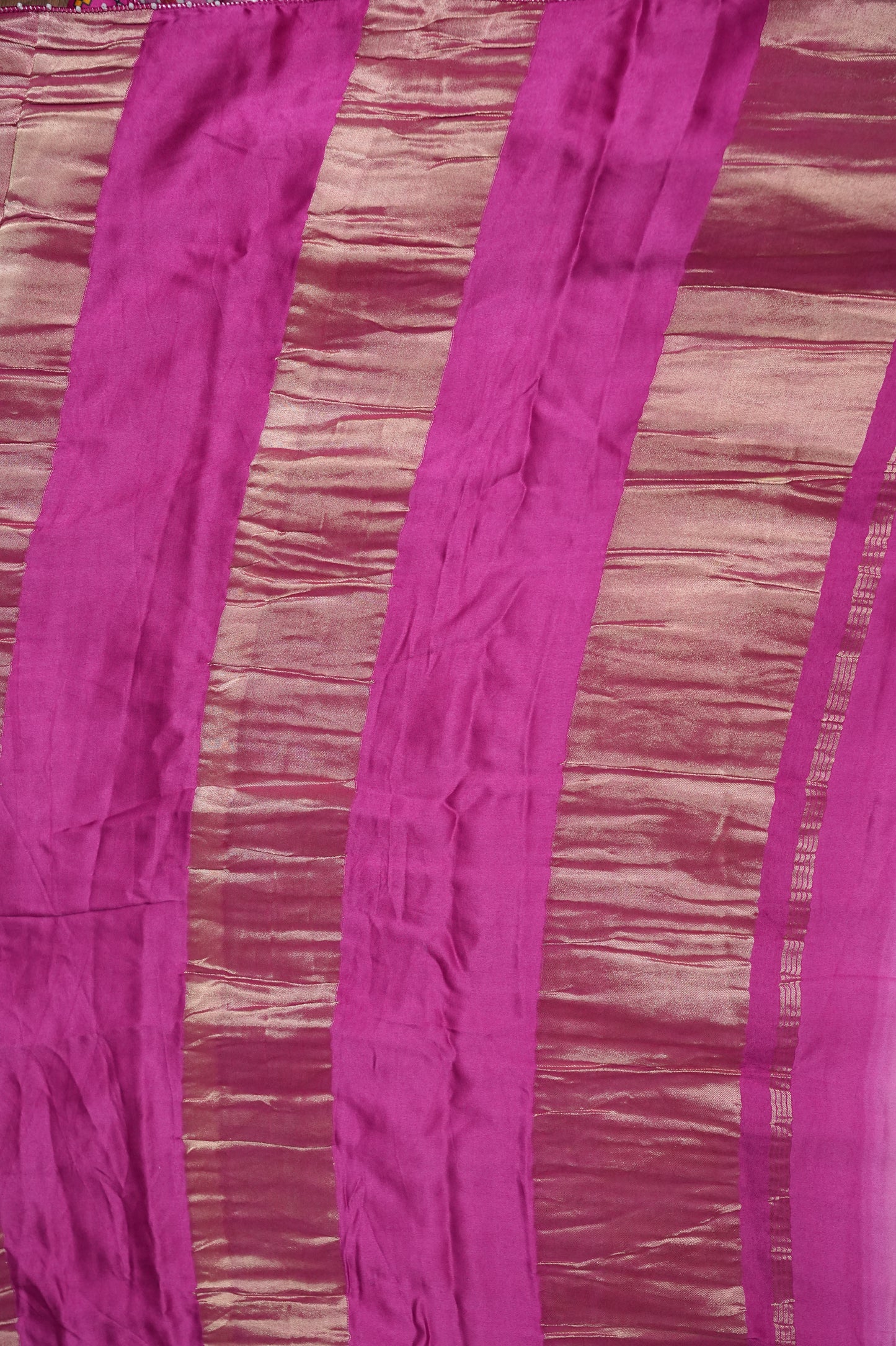 Gajji Silk Saree with Pink Panels and Patola Prints