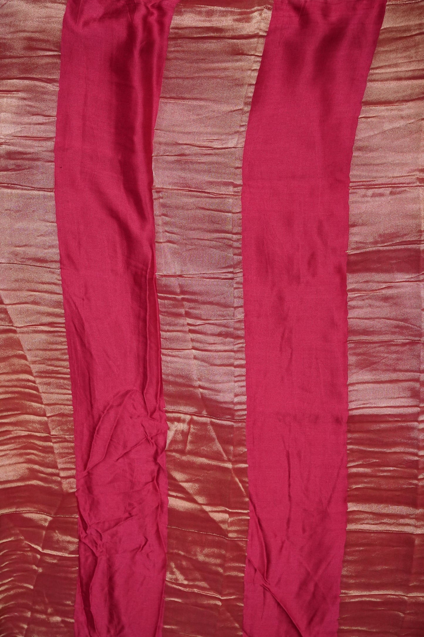 Gajji Silk Saree with Ivory Panels & Raspberry Pink Patola Prints
