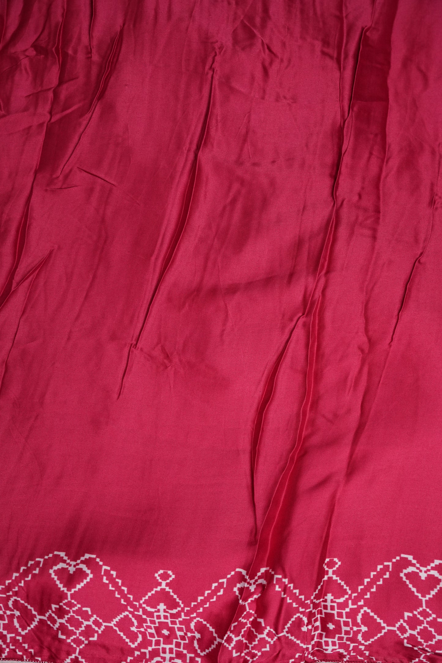 Gajji Silk Saree with Ivory Panels & Raspberry Pink Patola Prints