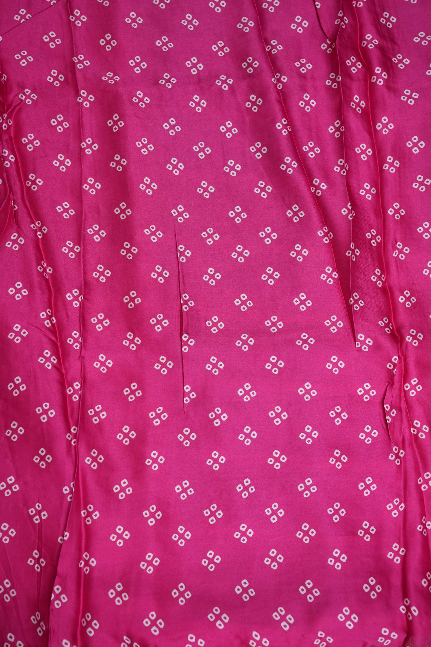 Hot Pink Gajji Silk Saree with Multicoloured Bandhani Pallu