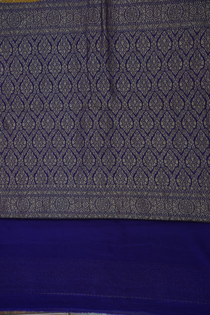 Pure Khadi Georgette Banarasi Saree - Yellow & Purple